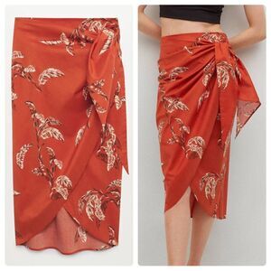 Mango Sarong Style Printed Skirt